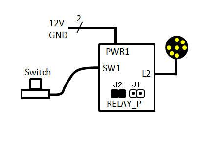 中継信号機のスイッチ制御時の接続図
